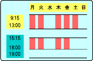 9:15-13:00, 15:15-19:00GΖ9:15-13:00, 15:15-18:00Gy9:15-13:00